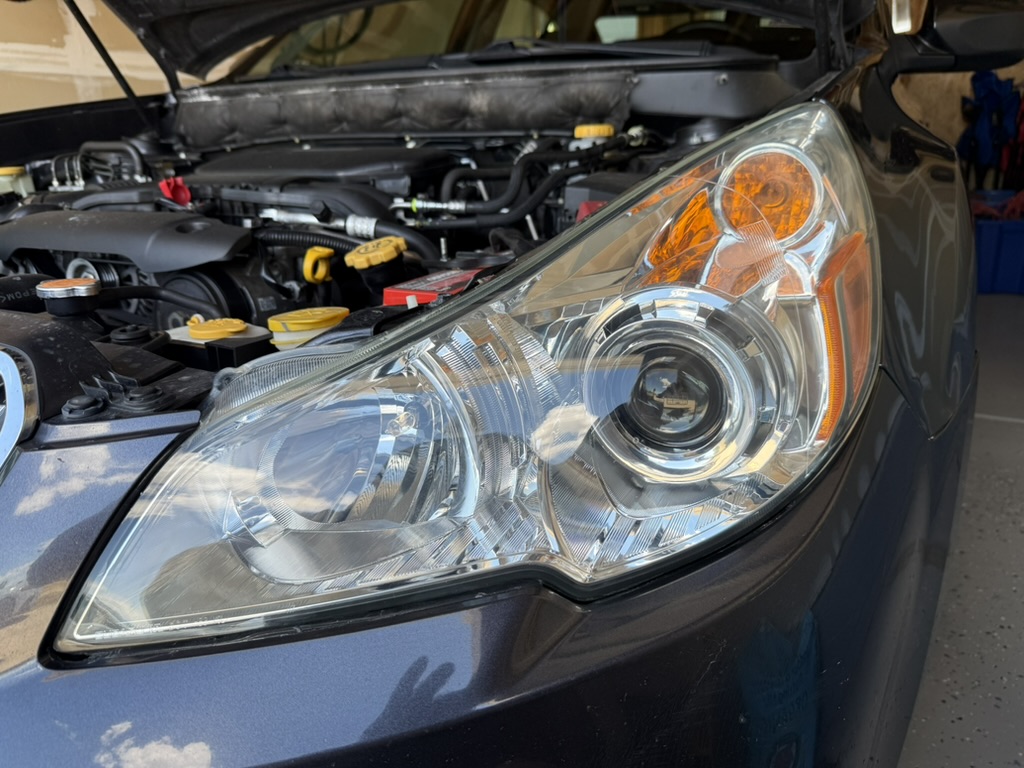 Subaru after headlight restoration — clear, like-new headlights