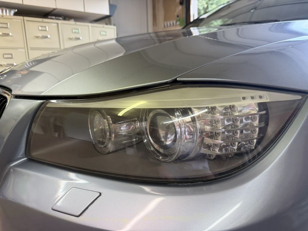 BMW after headlight restoration — clear, like-new headlights