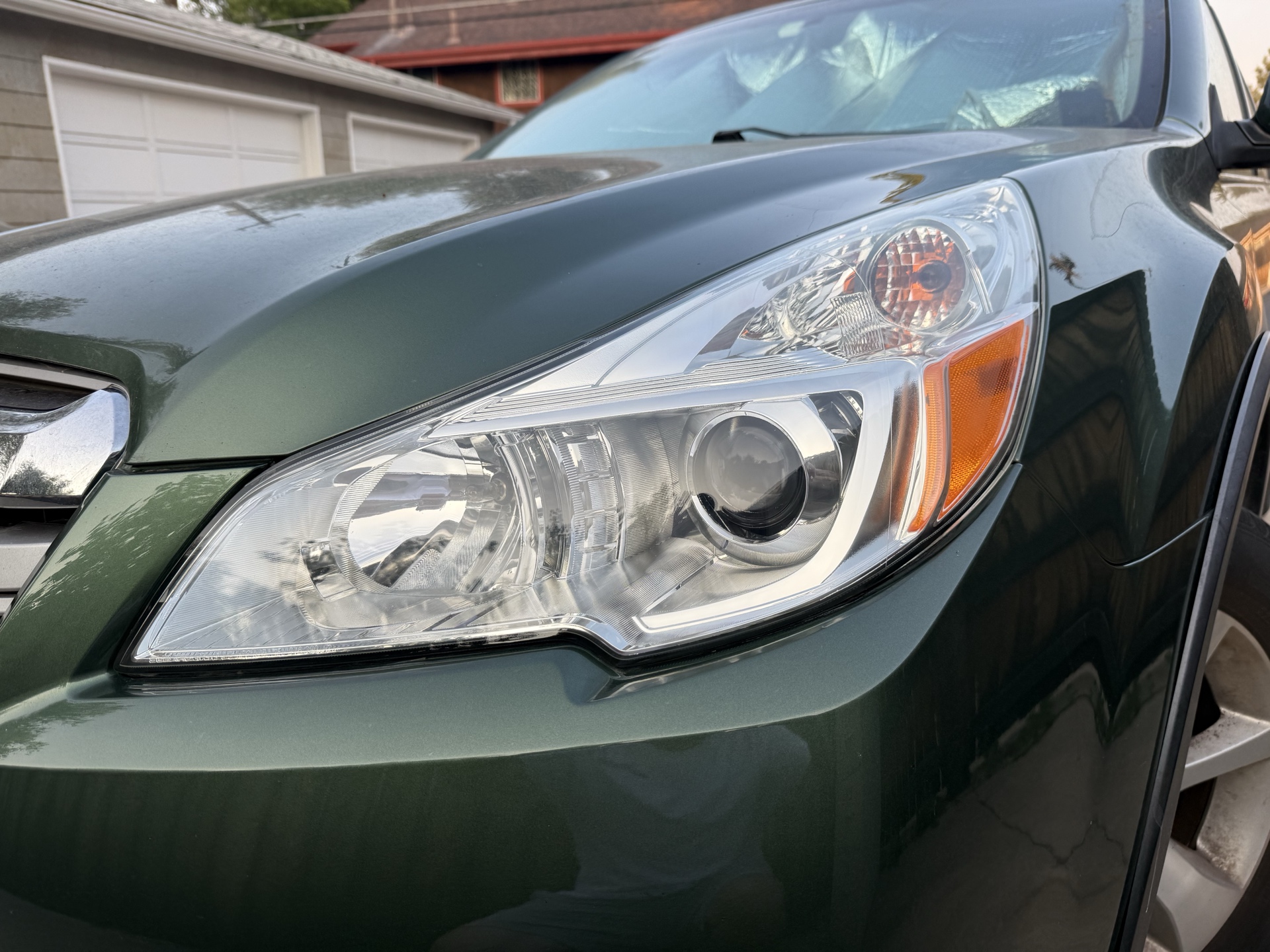 Subaru Outback after headlight restoration — clear, like-new headlights
